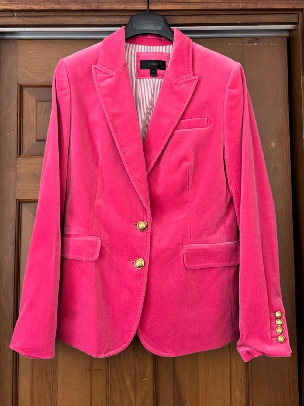 J.Crew Pink Cotton Velvet Blazer